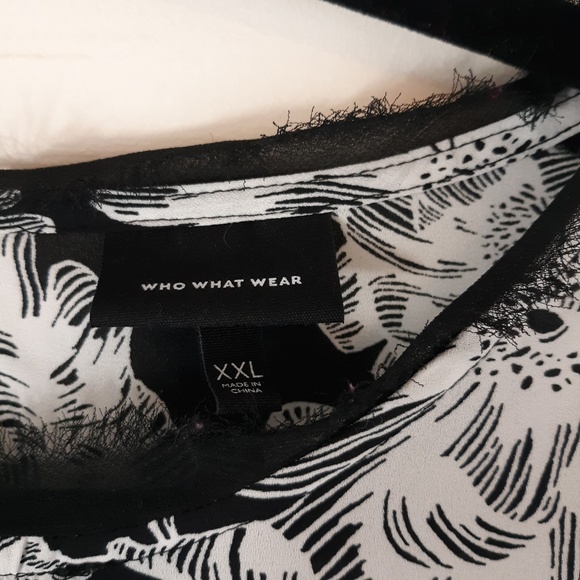 Who What Wear Black Floral Blouse - Picture 5 of 6